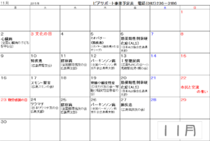 予定表（11月）